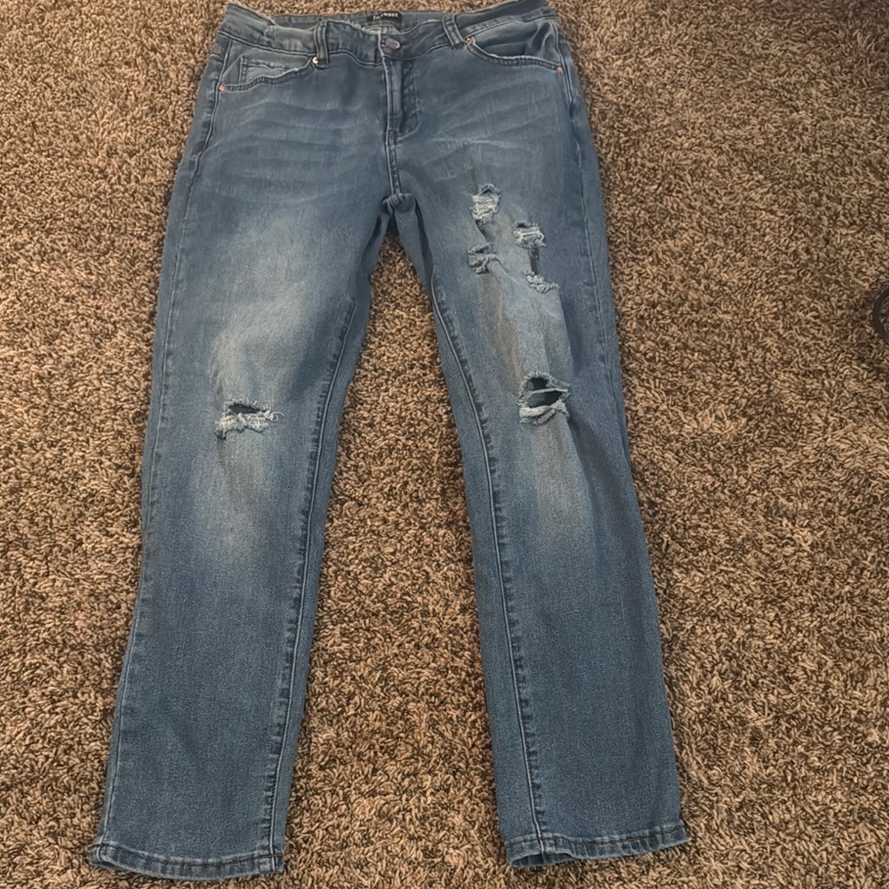 Distressed Blue Jeans